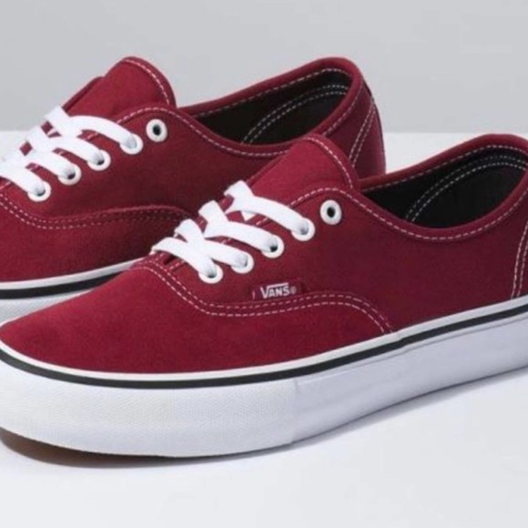 NWT/NIB Adult Vans Authentic Suede Pro Sneaker in Port (Sz 6.5 Men/ 8 Women) - Picture 2 of 12